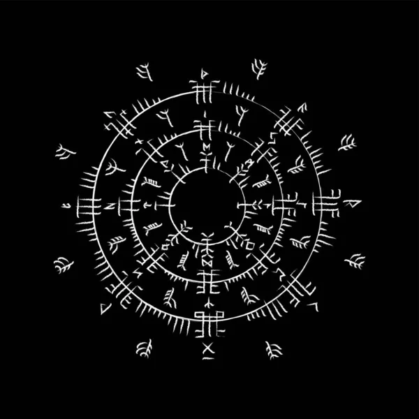 Abstraktní symbol runy bílého kruhu — Stockový vektor