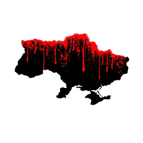 Ucraina nera mappa sfondo di guerra — Vettoriale Stock