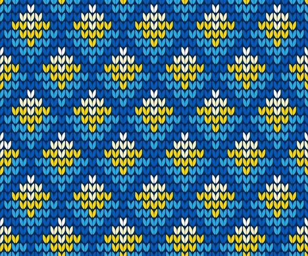 Quadrate Strickmuster ukrainische Farbe — Stockvektor