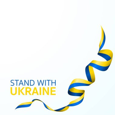 Ukrayna bayrak kurdelesiyle durun