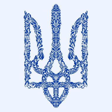 Ukrayna arması çiçek desenli.