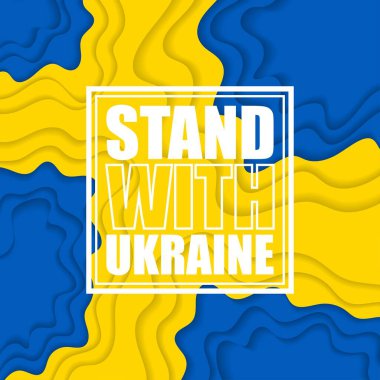 Mavi ve sarı kağıt Ukrayna arkaplanını kesti