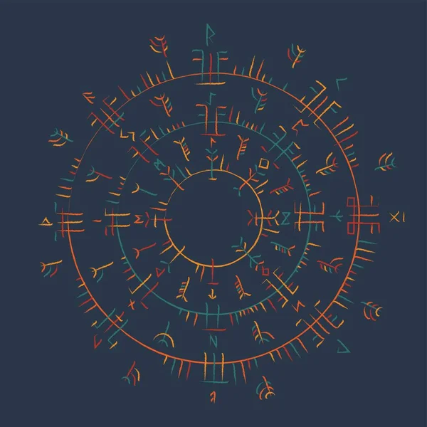 Runes abstraites fond coloré — Image vectorielle