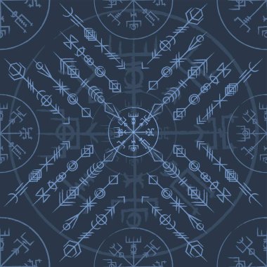 Soyut runik yazılar renkli afiş