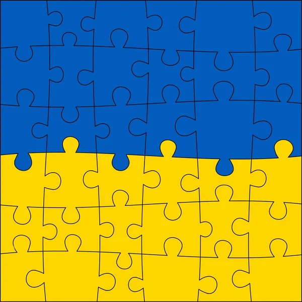 Puzzle ukrainien fond de couleur nationale — Image vectorielle