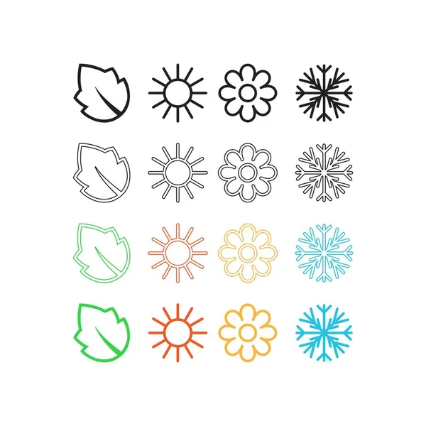 Quatre saisons de la nature symboles abstraits — Image vectorielle
