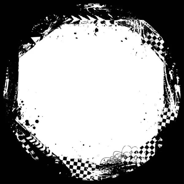 White Circle Grunge Race Rahmen — Stockvektor