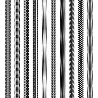 Lastik izleri köşe başları siluet çizgileri