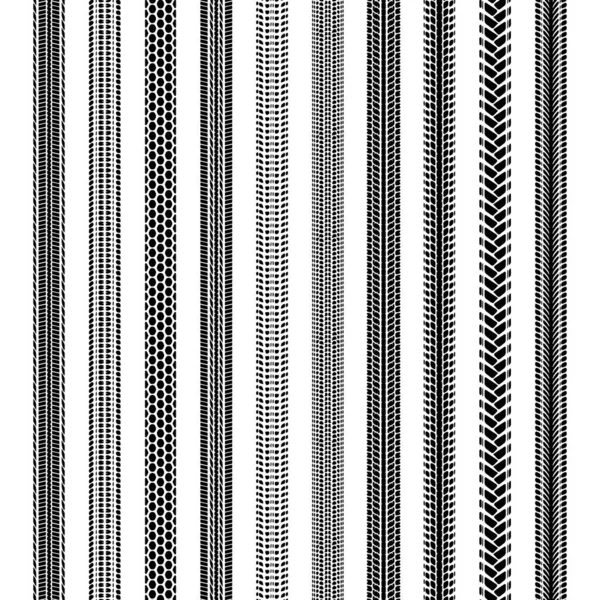 Faixas de pneus cantos redondos linhas de silhueta —  Vetores de Stock