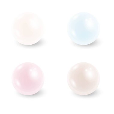 İnciler beyaza izole edilmiş.