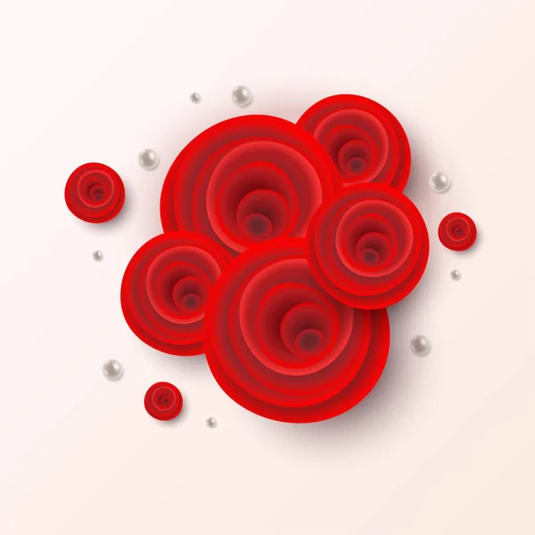 Rose flowers shadows wallpaper — 스톡 벡터