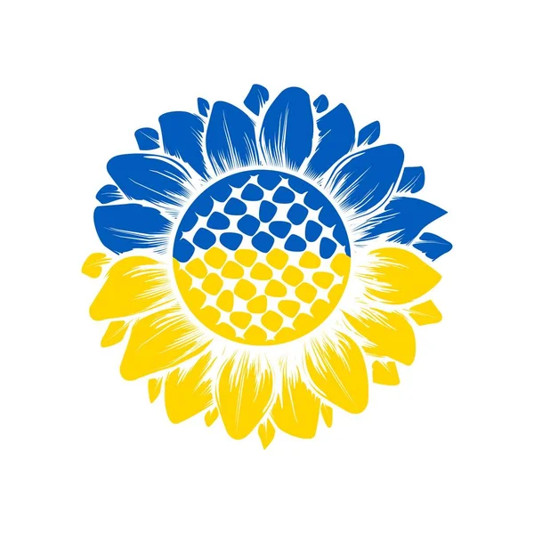 Ukraine Farbe einfache Sonnenblumen Silhouetten — Stockvektor