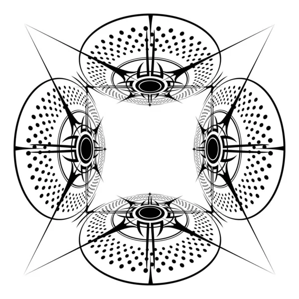 Siluetas Windrose Abstractas Con Forma Marco Cuadrado Aislado Sobre Fondo — Archivo Imágenes Vectoriales