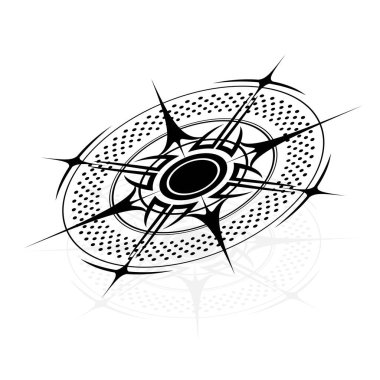 Rüzgar gül izometrik siyah işaret