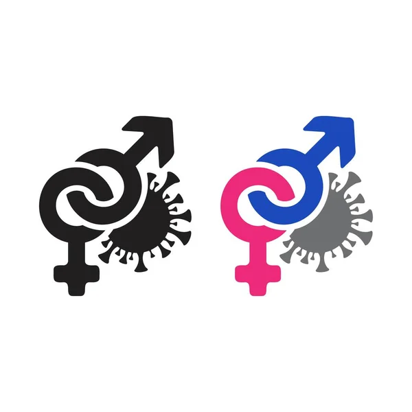 Man and woman infection icon — Stok Vektör