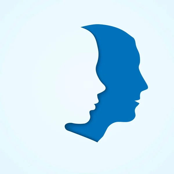 Man and woman face silhouettes — Wektor stockowy