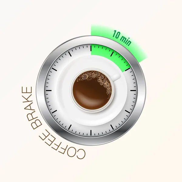 Coffee brake clock background — стоковый вектор