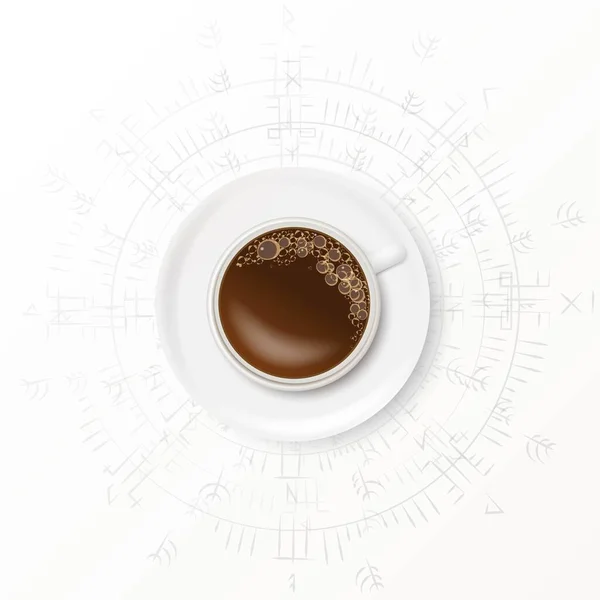 Magische weiße Kaffeetasse Hintergrund — Stockvektor