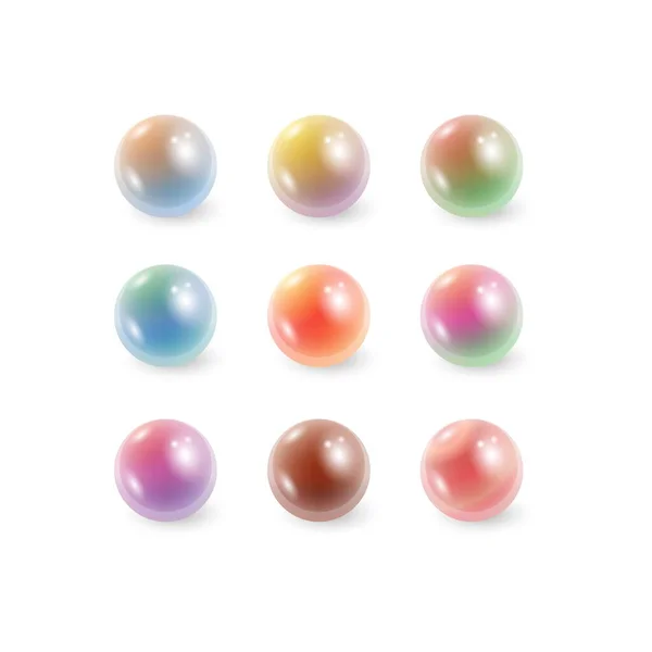 Pearls set color lines gradients — Stock Vector