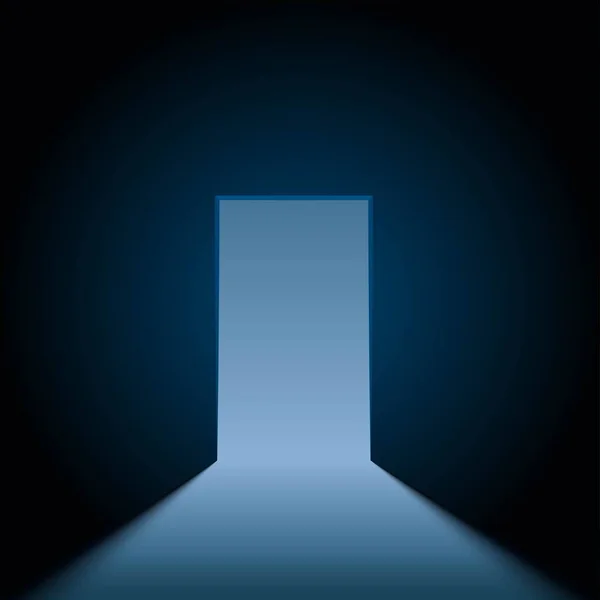 Open door with shine rays — Stock vektor
