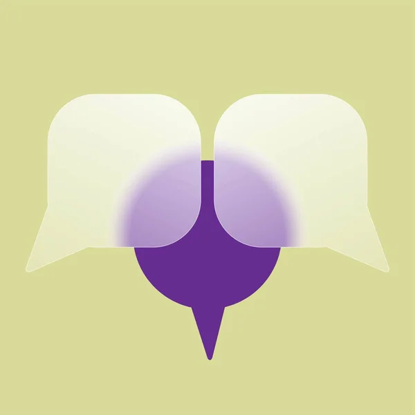 Purple and transparent speech bubbles — Stok Vektör