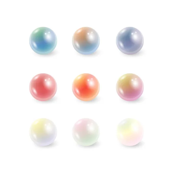 Perlas conjunto de joyas líneas de color gradientes — Archivo Imágenes Vectoriales