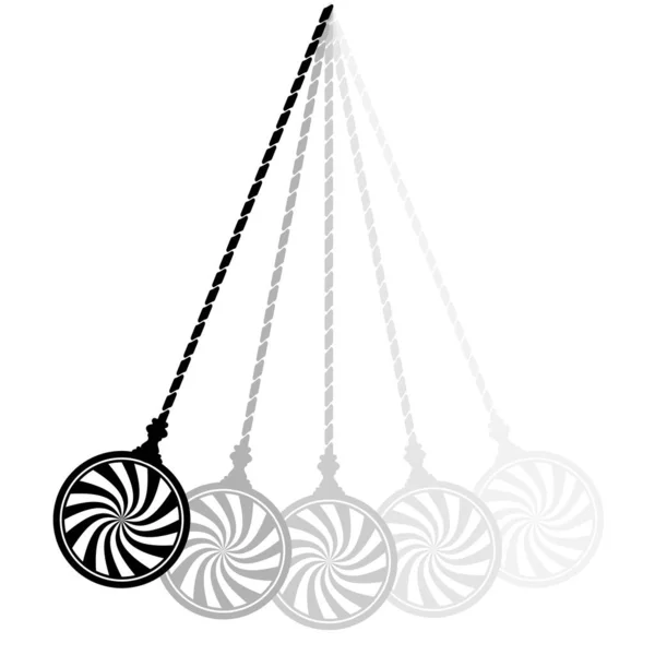 Hypnosis swinging pendulum silhouette — Stockvector