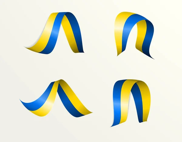 Ukraine flag ribbons bright background — Vettoriale Stock