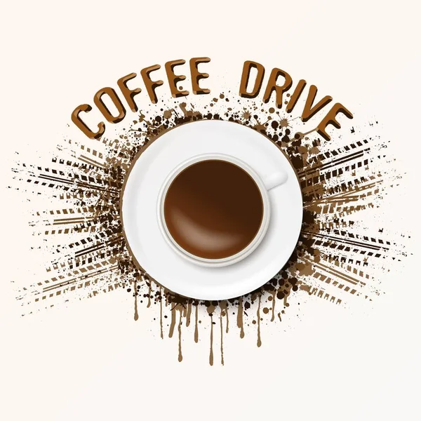 Drive brown coffee cup background — стоковый вектор