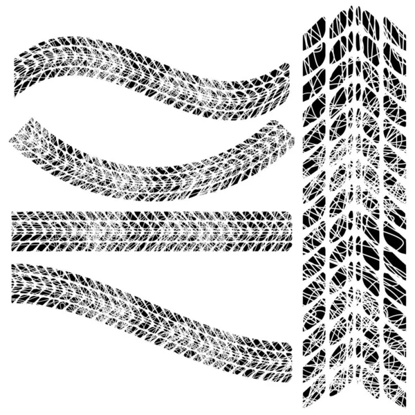 Grunge tires with white scribble pattern — Image vectorielle