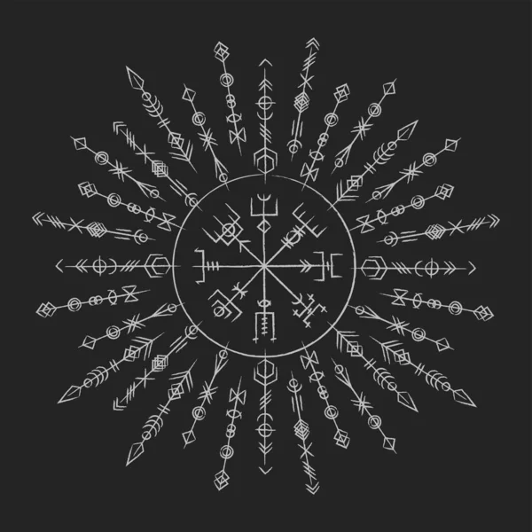 Dark runic circle symbols — Stockový vektor