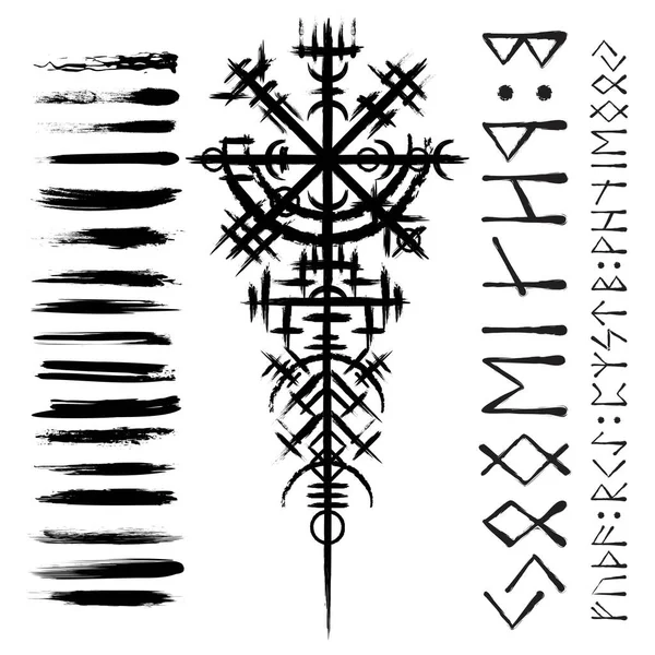 Dotwork Medieval Sword With Viking Runes Tattoo Idea  BlackInk