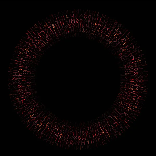 Rúnica vikinga círculo rojo letras grunge — Vector de stock