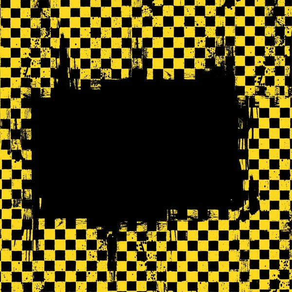 Grunge jaune fond de drapeaux de course — Image vectorielle