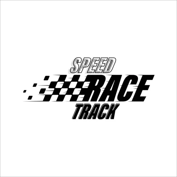 Abstract Car Sport Race Logo Black White Flag Sample Text — Stock Vector