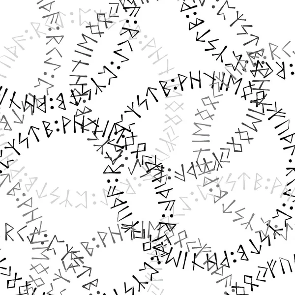 Old Scandinavian Runic Grunge Circles Isolated White Background — ストックベクタ