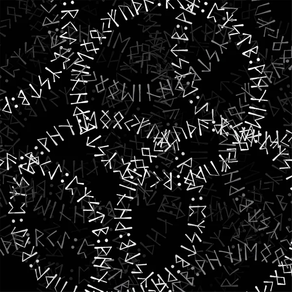 Oude Scandinavische Runen Grunge Cirkel Symbool Geïsoleerd Zwarte Achtergrond — Stockvector