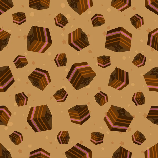 Chocolate Colours Seamless Background Candy Pattern Sweets Cartoon Wallpaper Different — Vector de stock