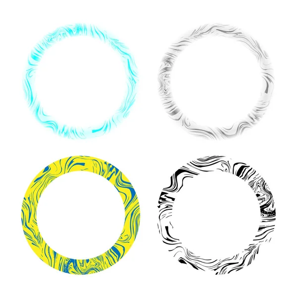 Abstract Pattern Circles Marble Liquid Texture Yellow Blue Colors — 스톡 벡터