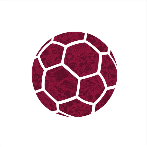 Abstract Violet Football Design Symbol Separated Blocks Shadows Isolated White — Stockvektor