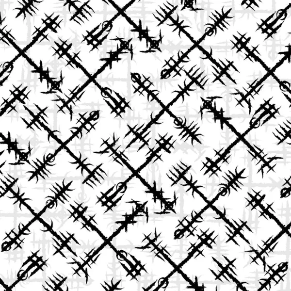 Old Runic Black Symbols Isolated White Background Grunge Ink Blots — Διανυσματικό Αρχείο