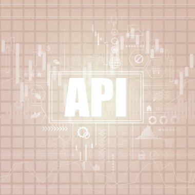 Bright custom made design elements with transparent screen. API text icons and symbols chart designs