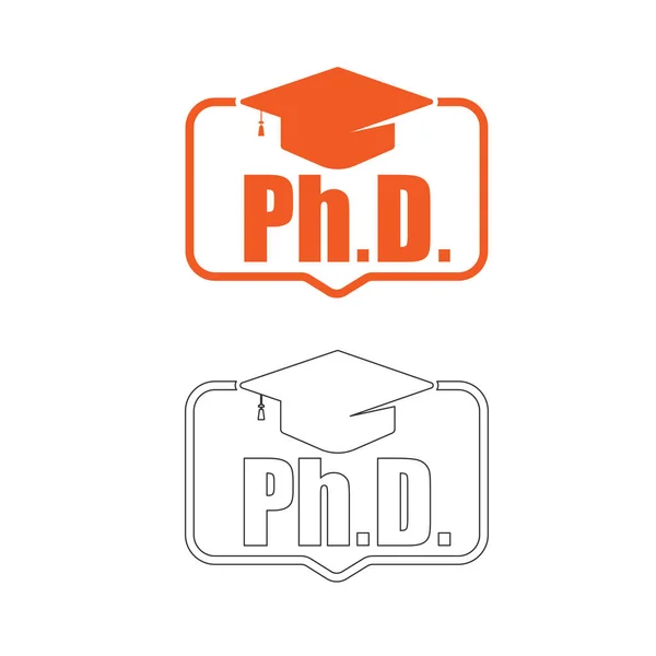 Rectangle Speech Bubble Outline Silhouette Academic Education Hat Abstract Design — 图库矢量图片