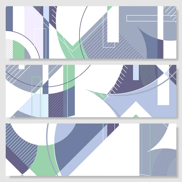 Grey Green Linear Background Different Geometric Shape Elements Modern Graphic — 图库矢量图片