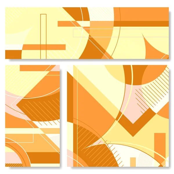 Bright Hot Colour Linear Background Different Geometric Shape Elements Modern — 图库矢量图片