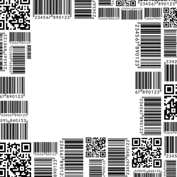 White Background Black Barcode Frame Elements — Vettoriale Stock