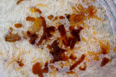  Paketlenmiş Hint pilav konteynırının yakın çekim görüntüsü                              