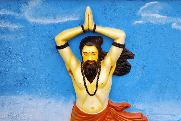 Blick Auf Indische Hinduistische Sadhu Wandkunst Einem Tempel — Stockfoto