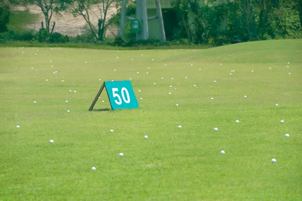 Yard sign with balls — Stock Photo, Image