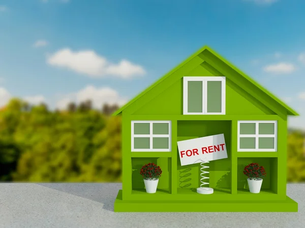 Small green house for rent. — Stockfoto